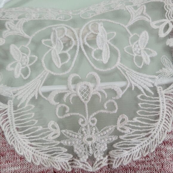 Cape Juby Red Cardigan Sweater Women's Large Long Sleeve Lightweight Lace Back - Picture 6 of 6